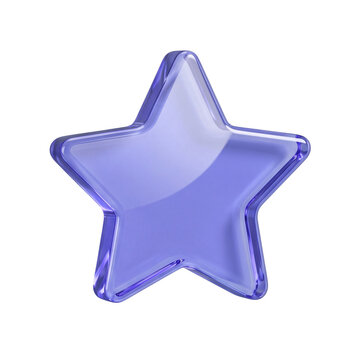 Transparent Glass Star Icon Isolated