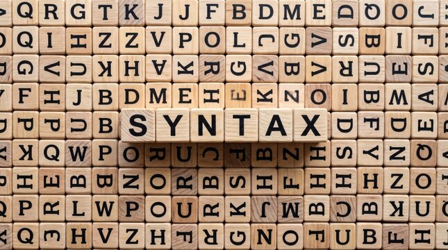 Wooden Blocks Spelling Syntax Word, Education and Learning Concept.