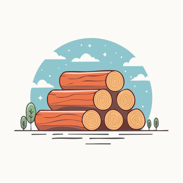 Stack of logs illustration