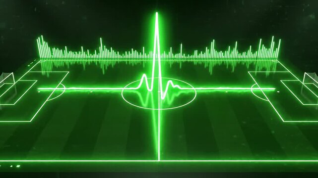 Neon green sound wave visualization animation abstract