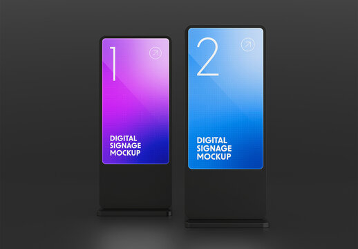 Standing Digital Signage Mockup