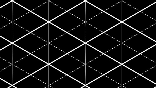 Black isometric blueprint graph paper background with white lattice lines, technical drawing texture and geometric structure.