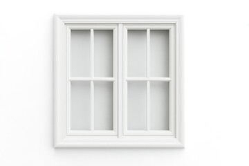 Obraz premium Minimalist white window design with elegant frame and divided pa