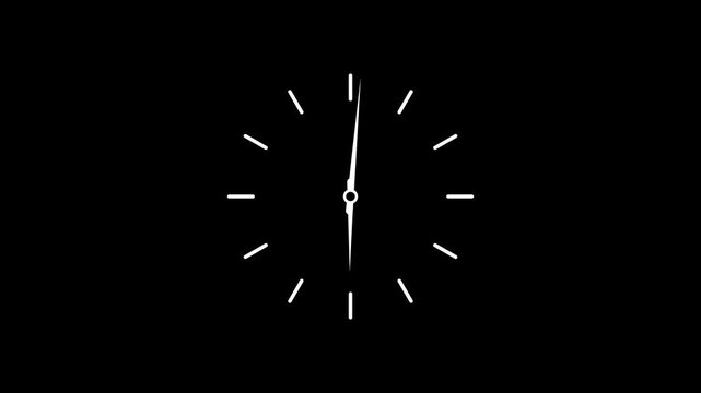 Analog clock animation on dark background. Analog clock minimalist time display.abstract beautiful analog clock animation background.