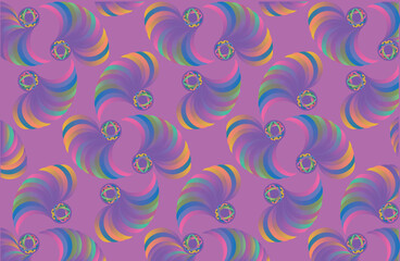 Obraz premium Futuristic 3D psychedelic spiral seamless pattern with vibrant neon colorful swirls