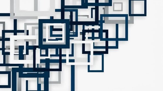 Abstract geometric maze with bold contours and depth