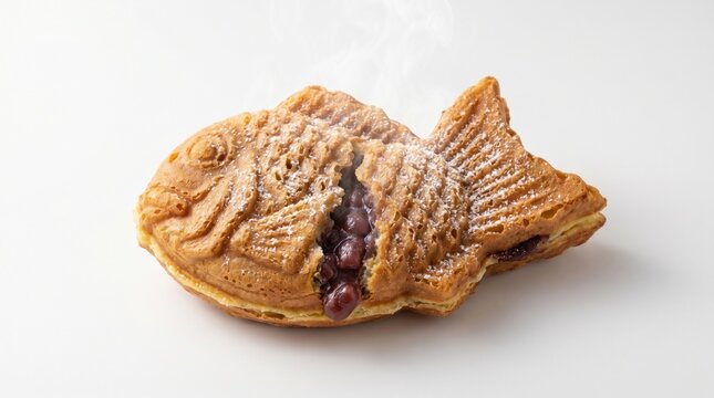 Taiyaki Japanese fish shaped dessert pastry.
