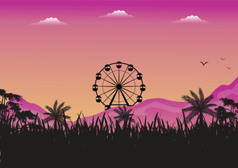 Coachella vibrant music festival vector © Fumeezz