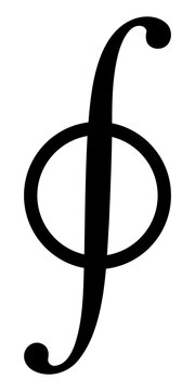 Minimalist contour integral symbol in black isolated on a white background. Clean mathematical vector illustration suitable for calculus, complex analysis, education, scientific publications, and tech