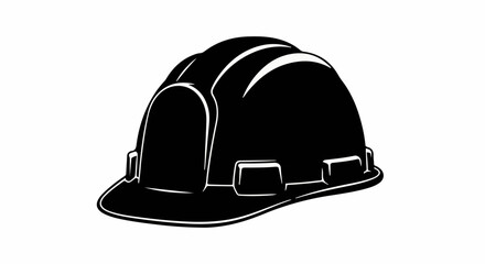 Fototapeta premium Black hard hat for industrial safety and protection on a white background
