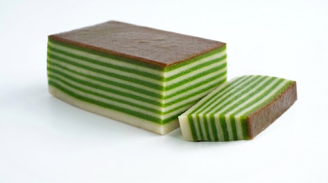 Delicious green and brown layered dessert.