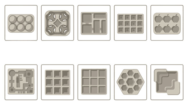 Collection of nine different types of waffle irons and molds