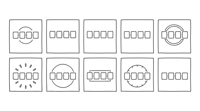 Set of various bar chart icons with different styles and designs