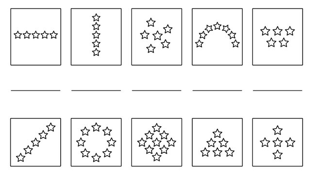 Set of various star rating icons with different designs and styles