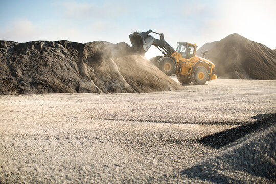 Excavator at quarry