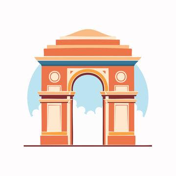 Illustration of India Gate monument