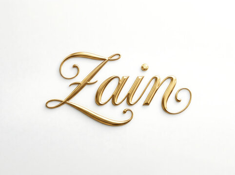Golden Typography Text Zain