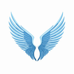 Fototapeta premium Stylized Blue Angel Wings