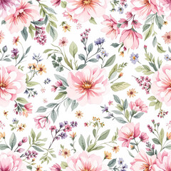 Obraz premium Dreamy Flower Background with Elegant Watercolor Layers
