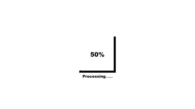 Cyberpunk processing bar animation with glitch effect. Futuristic uploading progress bar with glitch effect isolated on white background motion video.