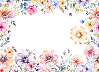 Obraz premium Delicate Painted Blossoms Creating a Peaceful Garden Scene
