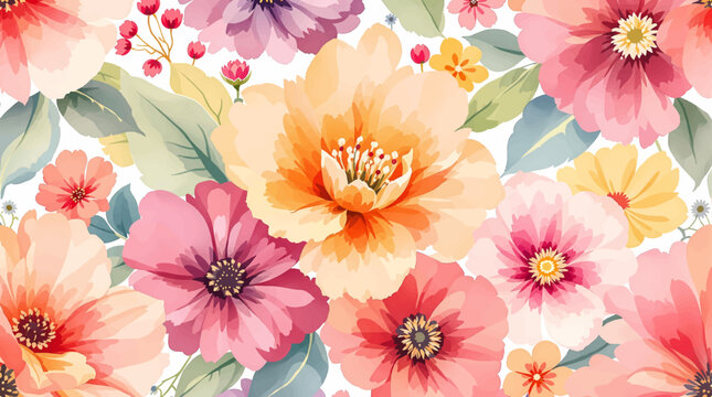 Fresh Spring Flowers Illustrated in Elegant Watercolor Style Today