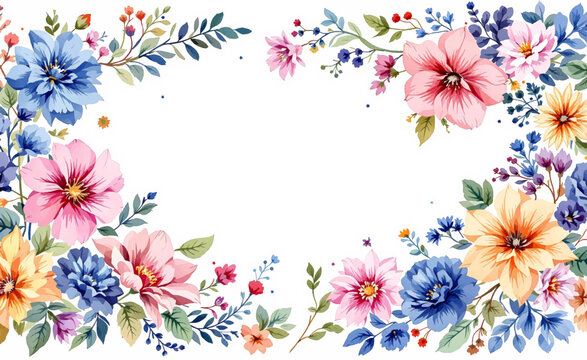 Soft Botanical Watercolor Arrangement with Fresh Seasonal Flower Charm