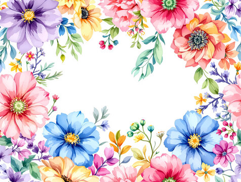 Elegant Pink and Yellow Flowers Dancing in Watercolor Harmony