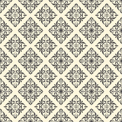 Fototapeta premium Vintage seamless tiled Damask pattern background design 