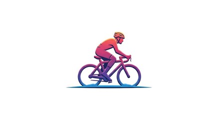 Naklejka premium Professional cyclist racing silhouette on road