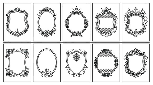 Collection of vintage ornate mirror frames with intricate designs