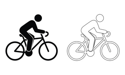 Fototapeta premium Person riding bicycle with two different styles
