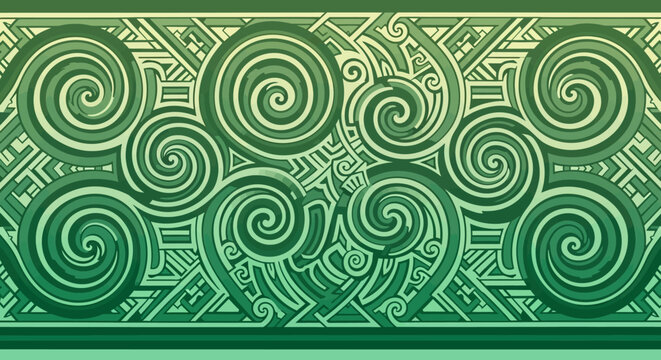 Celtic knotwork design with swirling patterns.