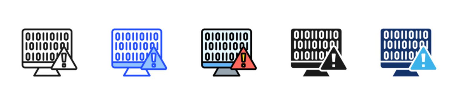 Code Error Icon Collection With Multiple Styles