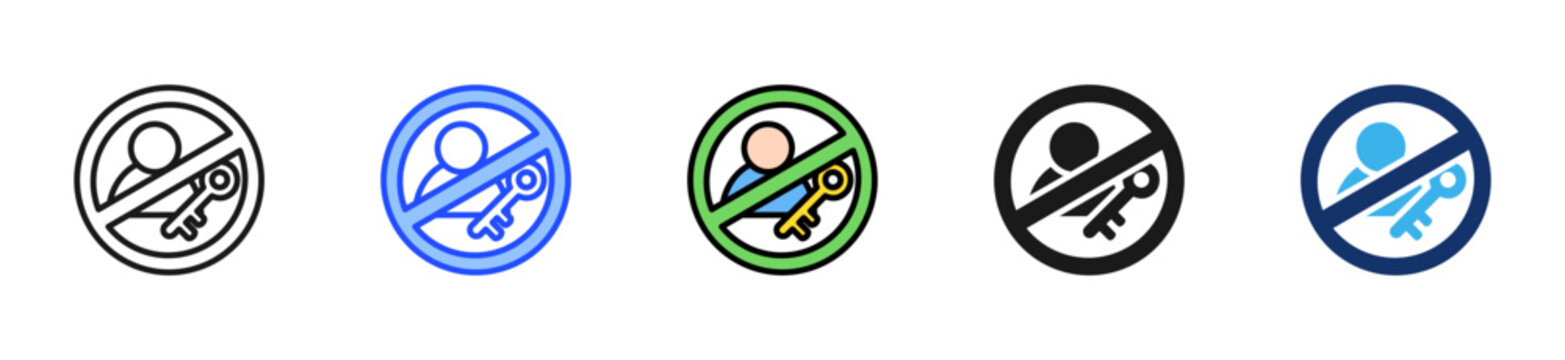 Permission Error Icon Collection With Multiple Styles