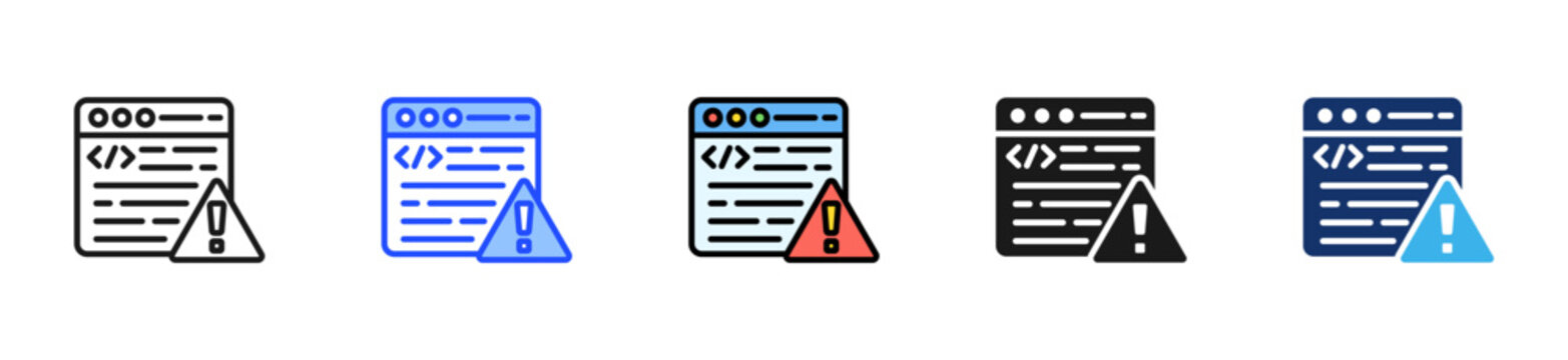 Syntax Error Icon Collection With Multiple Styles