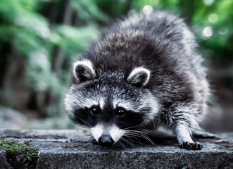 cute raccoon portrait © Agata Kadar