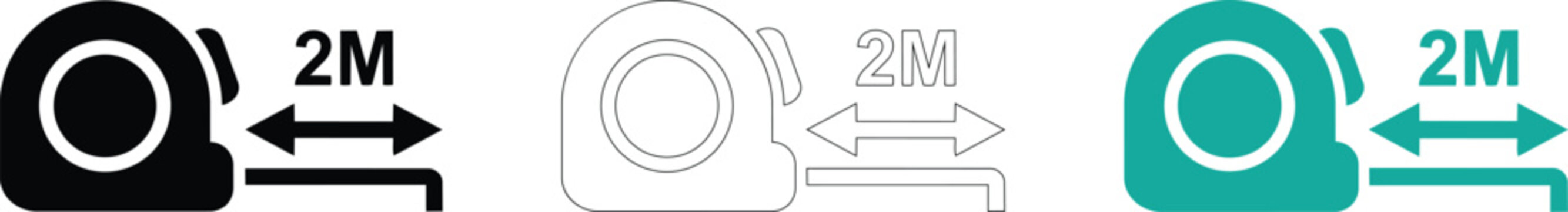 Social distancing 2m vector illustration for health and safety measures on transparent background.