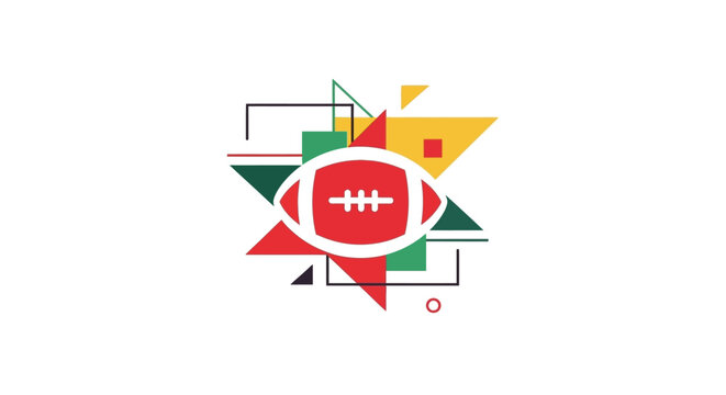 Stylized American Football Emblem with Geometric Accents.