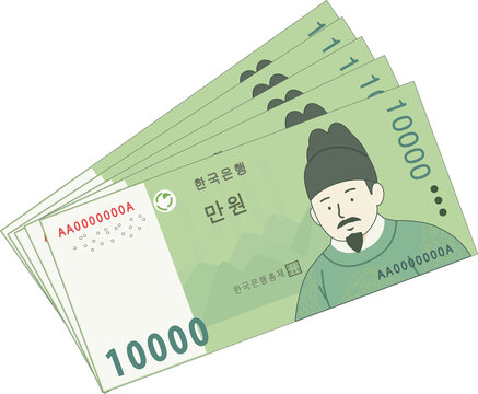 만원 지폐 일러스트 