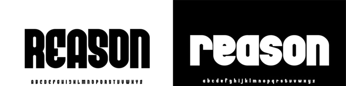 Reason ultra bold heavy weight display alphabet font for food packaging snacks and retro branding	