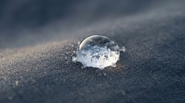 Frozen Waterproof Jacket DWR Bead Macro Winter