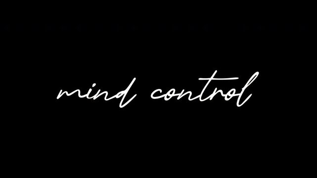 Mind Control Handwritten Ink Script Text Alpha Channel 4K