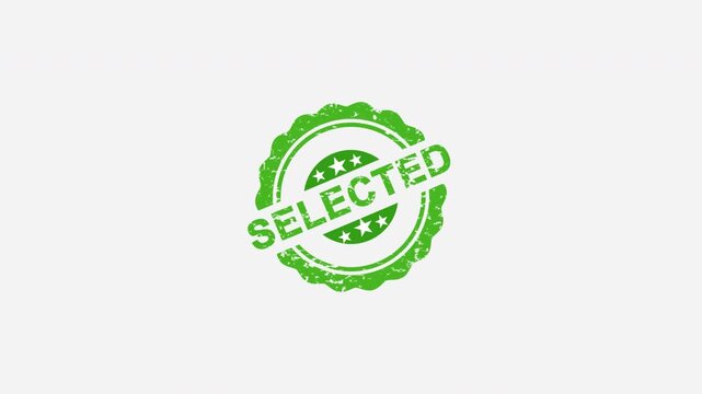 Green Selected Stamp Seal Isolated on Transparent Background.
Approved Selection Seal Animation Overlay.
Green Selection Stamp Motion Graphic Element.