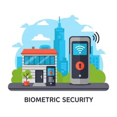 Fototapeta premium Biometric security concept for smart home protection