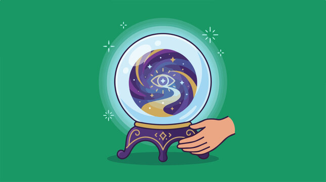 Crystal Ball Hand Fortune Telling.