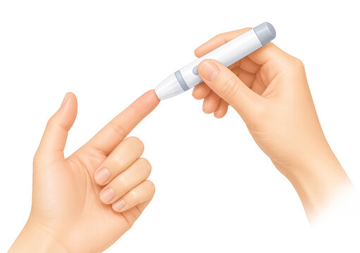 Finger Prick Testing | Blood Glucose Check Medical Concept