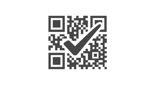 QR Code With Check Mark.