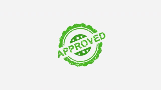 Green Approved Stamp Seal Isolated on Transparent Background.
Official Approved Badge Rubber Stamp Graphic.
Certified Approval Seal Animation Overlay.