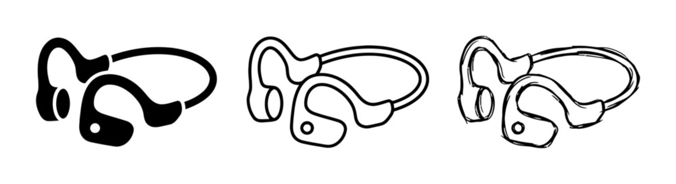 Inner Ear Anatomy Diagrams, Vestibular System Icons, Balance Organ Illustrations